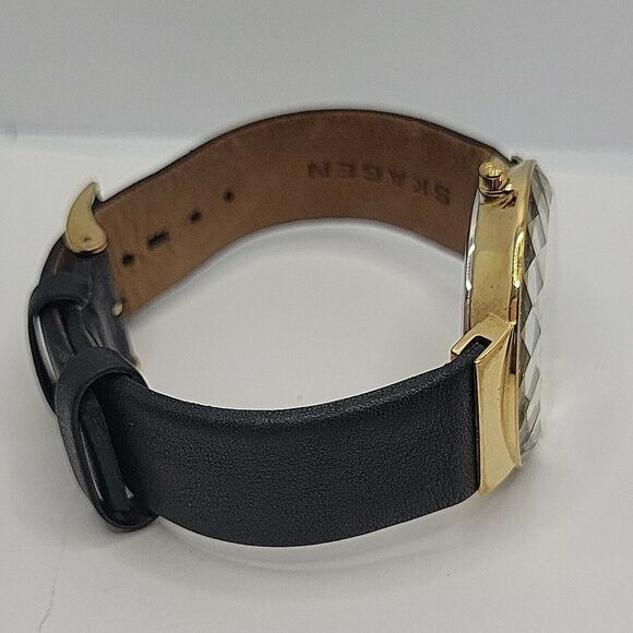 Skagen SKW2124 Womens Black Leather Analog Dial Quartz Genuine Wrist Watch AM736 main image 8